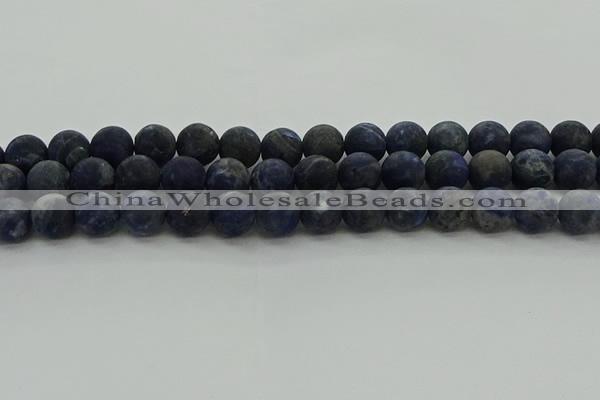 CSO814 15.5 inches 12mm round matte sodalite gemstone beads