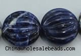 CSO84 15.5 inches 25mm flat round sodalite gemstone beads wholesale