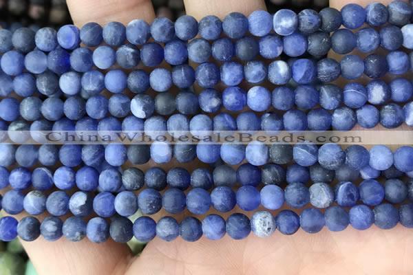 CSO840 15.5 inches 4mm round matte sodalite beads wholesale