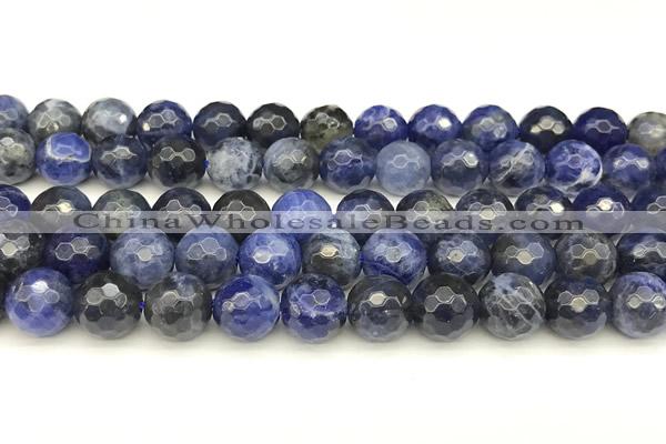 CSO912 15 inches 10mm faceted round sodalite beads wholesale