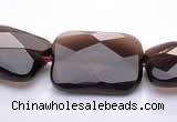 CSQ07 15*20mm faceted rectangle natural smoky quartz beads