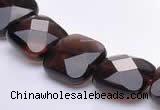 CSQ08 8*8mm faceted square natural smoky quartz beads Wholesale