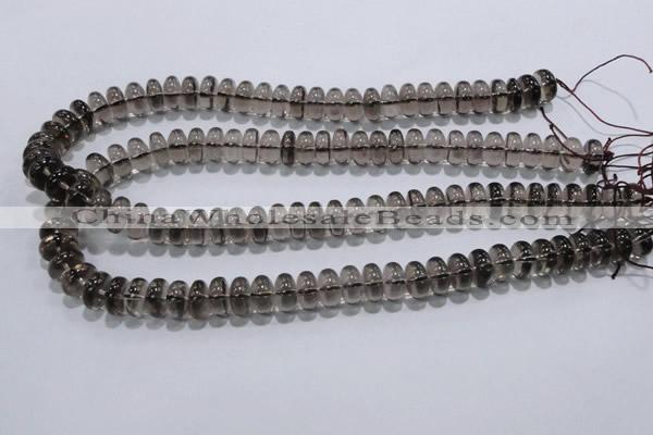 CSQ107 15.5 inches 6*12mm rondelle grade AA natural smoky quartz beads