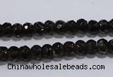 CSQ108 5*7mm faceted rondelle grade AA natural smoky quartz beads