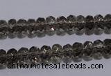 CSQ109 5*8mm faceted rondelle grade AA natural smoky quartz beads