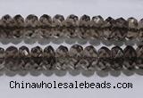 CSQ110 5*10mm faceted rondelle grade AA natural smoky quartz beads