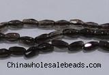 CSQ112 4*7mm faceted rice grade AA natural smoky quartz beads