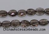 CSQ117 8*10mm facetad oval grade AA natural smoky quartz beads