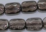 CSQ119 15*20mm facetad rectangle grade AA natural smoky quartz beads