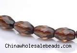 CSQ20 7*10mm faceted rice natural smoky quartz beads wholesale