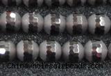 CSQ513 15.5 inches 10mm faceted round matte smoky quartz beads