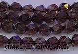 CSQ521 15.5 inches 6mm faceted nuggets smoky quartz beads