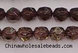 CSQ526 15.5 inches 6mm faceted nuggets smoky quartz gemstone beads