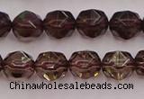 CSQ527 15.5 inches 8mm faceted nuggets smoky quartz gemstone beads