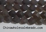 CSQ531 15.5 inches 6mm faceted nuggets matte smoky quartz beads