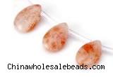 CSS06 10*15mm flat teardrop natural indian sunstone beads