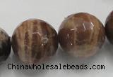 CSS103 15.5 inches 22mm faceted round natural sunstone beads wholesale