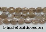 CSS105 15.5 inches 6*8mm faceted oval natural sunstone beads wholesale