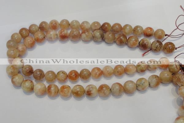 CSS19 15.5 inches 14mm round natural sunstone beads wholesale