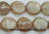 CSS204 15.5 inches 18mm flat round natural sunstone beads