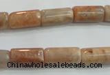 CSS252 15.5 inches 8*15mm column natural sunstone beads