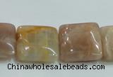 CSS259 15.5 inches 20*20mm square natural sunstone beads