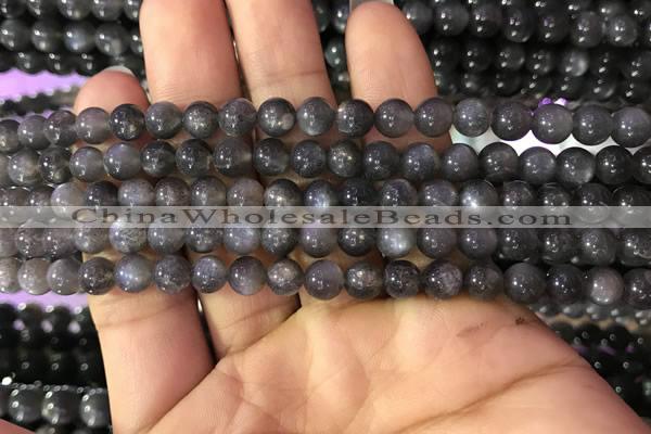 CSS315 15.5 inches 6mm round black sunstone gemstone beads