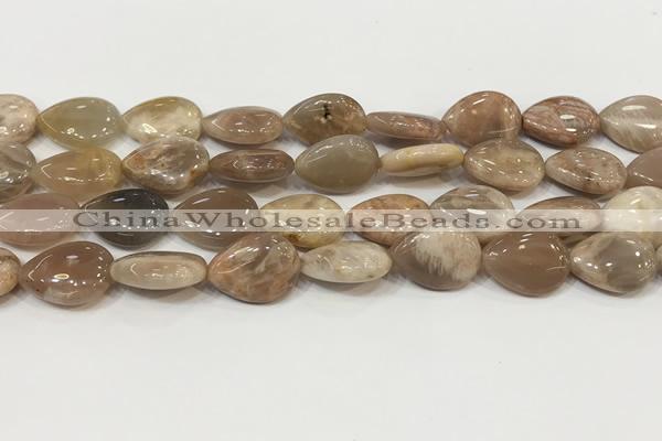 CSS408 15.5 inches 13*18mm flat teardrop sunstone beads wholesale