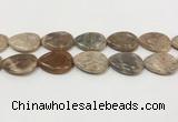 CSS412 15.5 inches 22*30mm flat teardrop sunstone beads wholesale