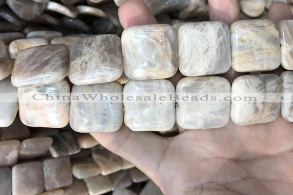 CSS426 15.5 inches 25*25mm square sunstone beads wholesale