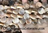 CSS437 15.5 inches 16mm twisted coin sunstone beads wholesale