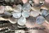 CSS440 15.5 inches 25mm twisted coin sunstone beads wholesale