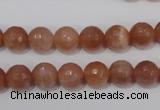 CSS504 15.5 inches 9mm faceted round natural golden sunstone beads