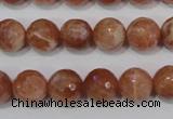 CSS506 15.5 inches 11mm faceted round natural golden sunstone beads