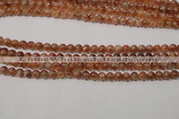 CSS552 15.5 inches 6mm round natural golden sunstone beads