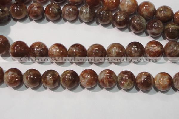 CSS557 15.5 inches 14mm round natural golden sunstone beads