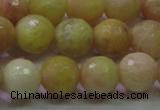 CSS613 15.5 inches 10mm faceted round yellow sunstone gemstone beads