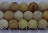 CSS622 15.5 inches 8mm round matte yellow sunstone gemstone beads