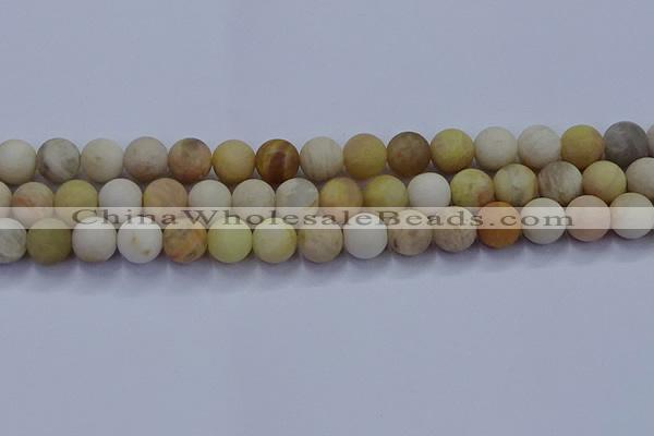 CSS624 15.5 inches 12mm round matte yellow sunstone gemstone beads