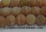 CSS652 15.5 inches 8mm round matte sunstone beads wholesale