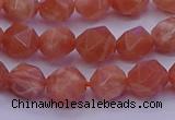 CSS682 15.5 inches 8mm faceted nuggets natural sunstone beads