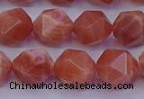 CSS684 15.5 inches 12mm faceted nuggets natural sunstone beads