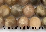 CSS821 15 inches 8mm faceted round sunstone beads