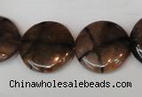 CST34 15.5 inches 20mm flat round staurolite gemstone beads wholesale