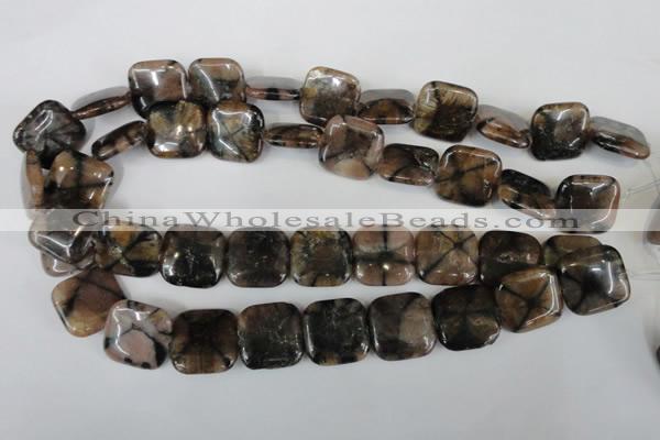 CST43 15.5 inches 20*20mm square staurolite gemstone beads wholesale