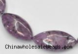 CSU24 AB grade 20*40mm flat rice dyed natural sugilite beads