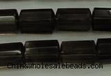 CTB100 15.5 inches 8*12mm faceted tube smoky quartz beads