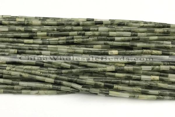 CTB1002 15 inches 2*4mm tube green hair beads