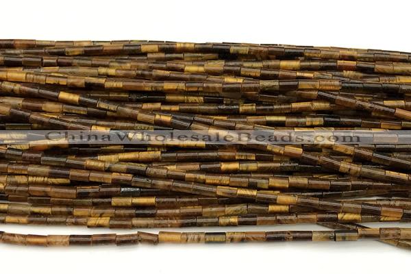 CTB1008 15 inches 2*4mm tube yellow tiger eye beads