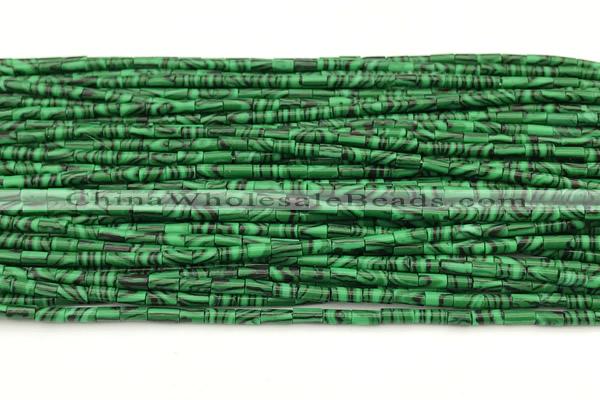 CTB1009 15 inches 2*4mm tube imitate malachite beads